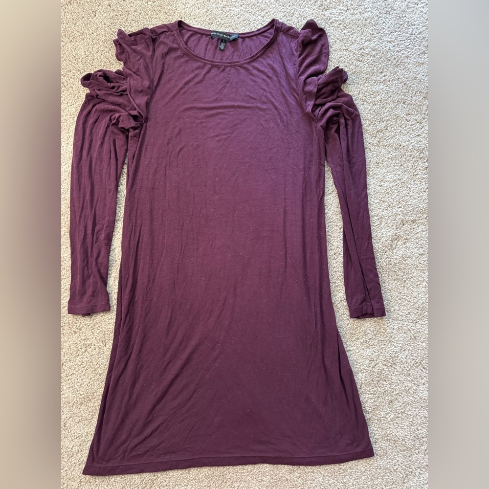 White House Black Market Long Sleeve Dress in Deep Purple